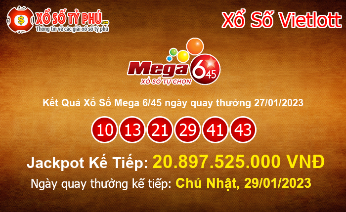 Kết Quả Xổ Số Mega 6/45