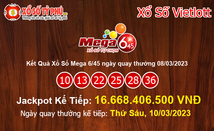 Kết Quả Xổ Số Mega 6/45