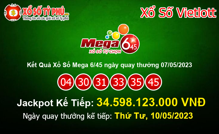 Kết Quả Xổ Số Mega 6/45