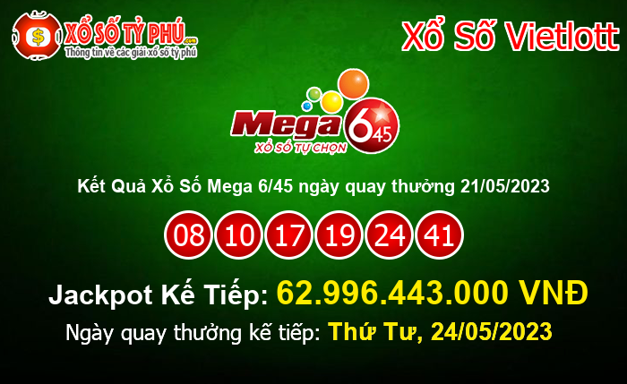 Kết Quả Xổ Số Mega 6/45