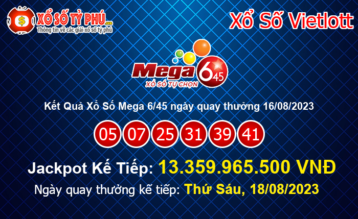 Kết Quả Xổ Số Mega 6/45