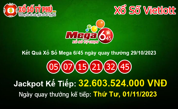 Kết Quả Xổ Số Mega 6/45