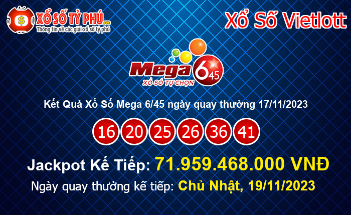 Kết Quả Xổ Số Mega 6/45