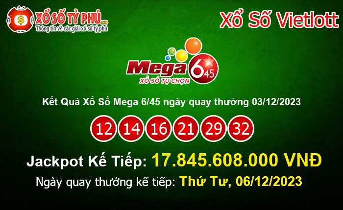 Kết Quả Xổ Số Mega 6/45