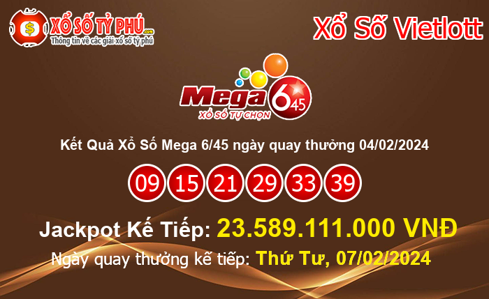 Kết Quả Xổ Số Mega 6/45