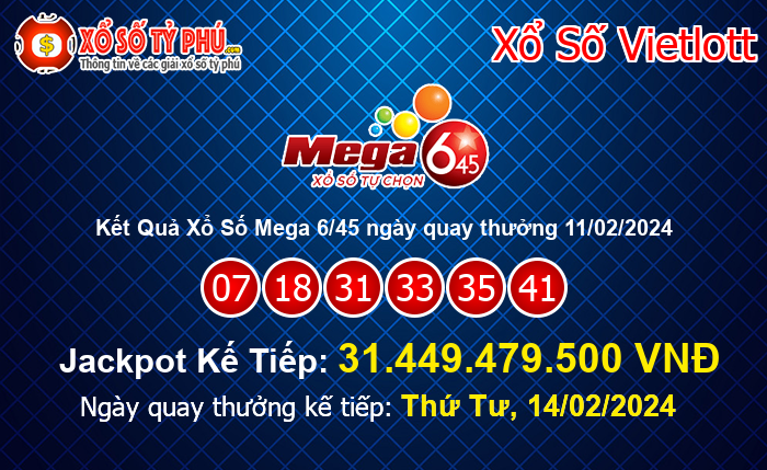 Kết Quả Xổ Số Mega 6/45