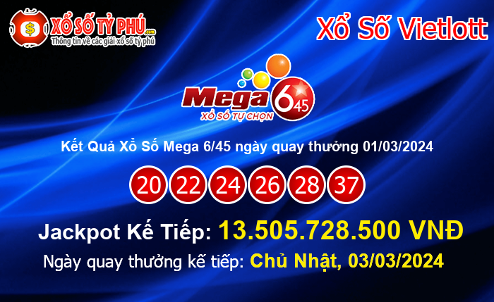 Kết Quả Xổ Số Mega 6/45