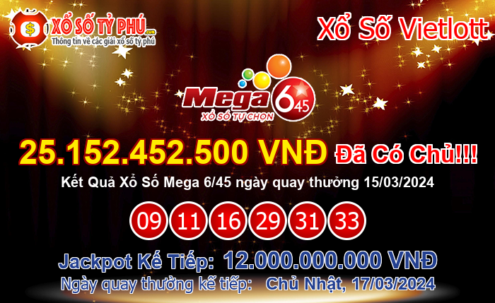 Kết Quả Xổ Số Mega 6/45