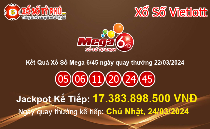 Kết Quả Xổ Số Mega 6/45