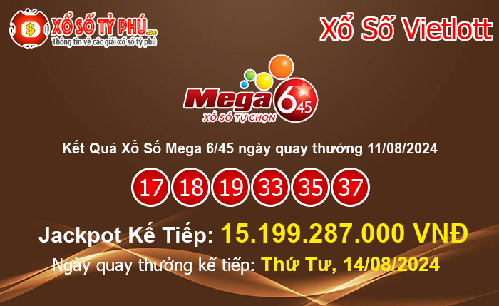 Kết Quả Xổ Số Mega 6/45