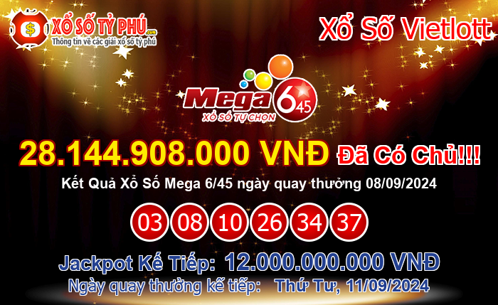 Kết Quả Xổ Số Mega 6/45