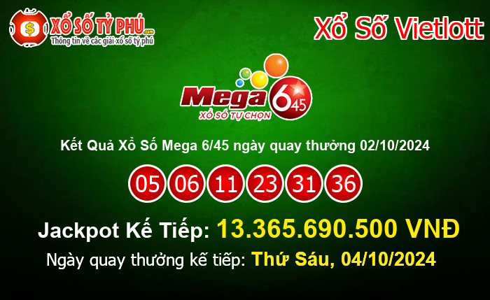 Kết Quả Xổ Số Mega 6/45