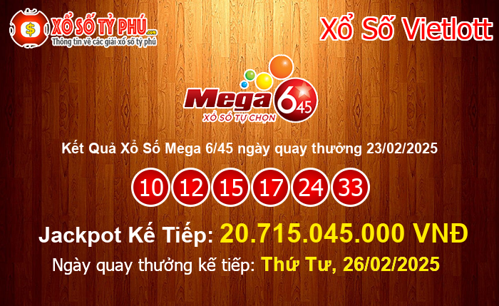 Kết Quả Xổ Số Mega 6/45