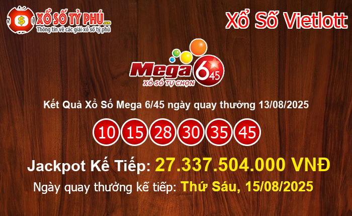 Kết Quả Xổ Số Mega 6/45