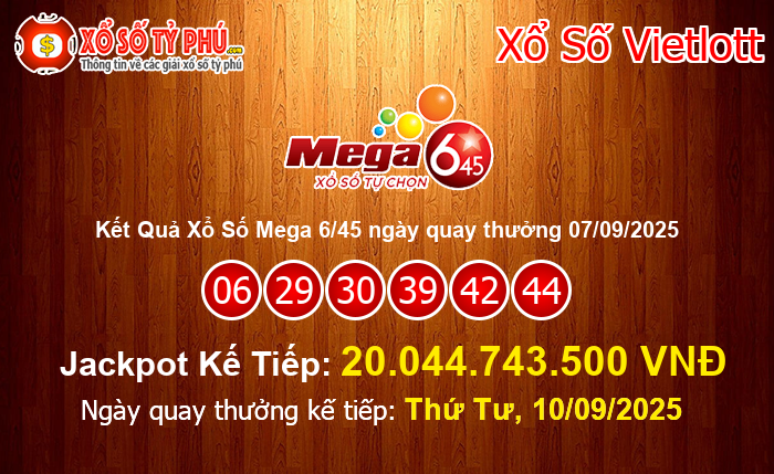 Kết Quả Xổ Số Mega 6/45