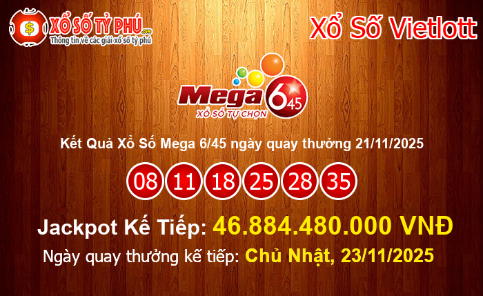 Kết Quả Xổ Số Mega 6/45