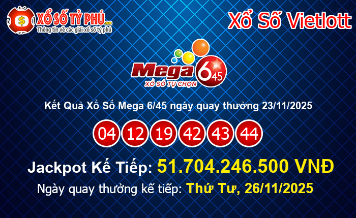 Kết Quả Xổ Số Mega 6/45